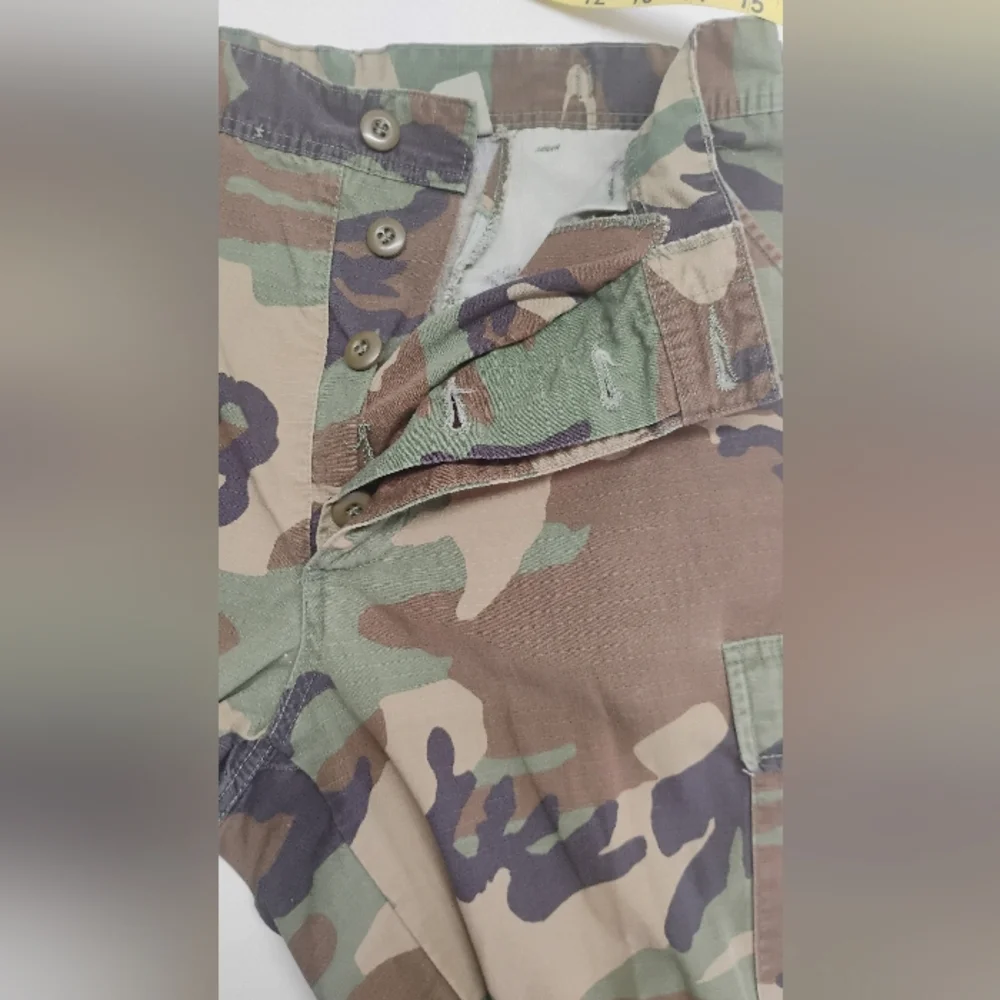90's Military Woodland Camo Trousers Men's 31-35